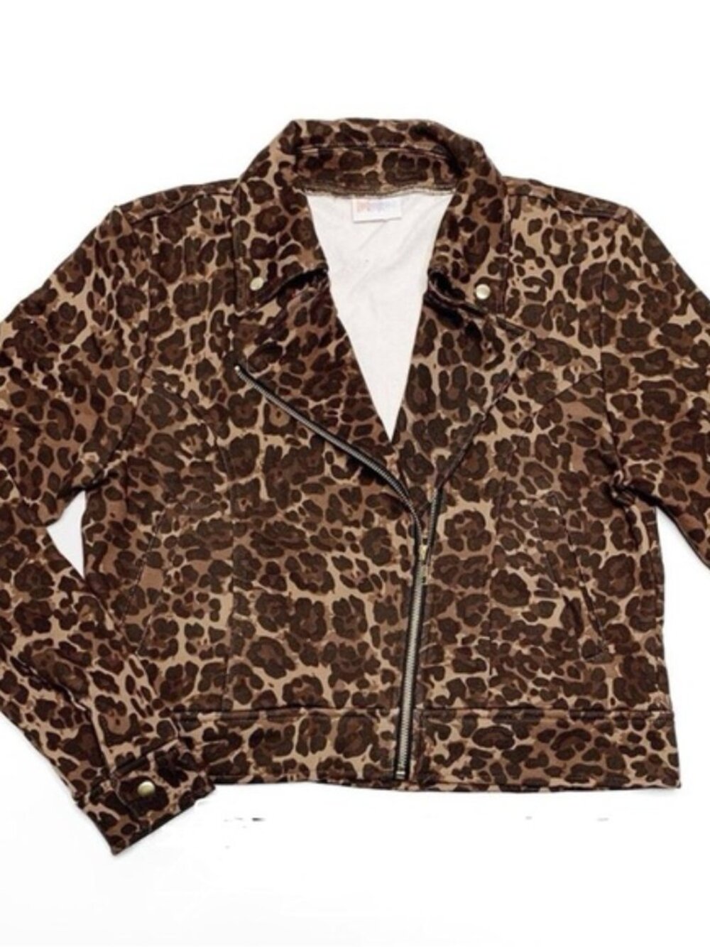 NWT LuLaRoe Presley Moto Jacket Leopard